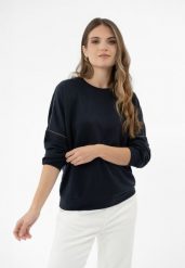 Luźna bluza z dżetami B-KIM. Niebieskie bluzy damskie Volcano, m, bez wzorów, z elastanu, bez kaptura. Za 149.99 zł.