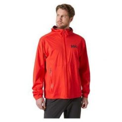 Kurtka przeciwdeszczowa męska Helly Hansen Momentum 3L Stretch Jacket. Czerwone kurtki męskie Helly Hansen, l, bez wzorów, trekkingowe. Za 770.99 zł.
