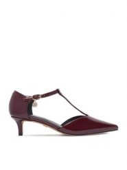 Nine West Czółenka CEO-CD25-123-2 Bordowy. Czerwone czółenka damskie Nine West, bez wzorów, ze skóry, bez obcasa, bez zapięcia. Za 229.99 zł.