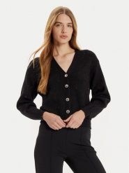 Rinascimento Kardigan CFM0011590003 Czarny Regular Fit. Czarne kardigany damskie Rinascimento, l, bez wzorów, z syntetyku. Za 269.99 zł.