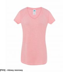 JHK - Damski Tshirt z rękawkami typu reglan różowy neonowy L/XL. Czerwone t-shirty damskie JHK, l, bez wzorów, bez kołnierzyka. Za 26.06 zł.