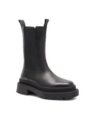 Gino Rossi Botki 222FW106 Czarny. Czarne botki damskie Gino Rossi, z materiału, bez obcasa, na płaskiej podeszwie, bez zapięcia. Za 429.99 zł.