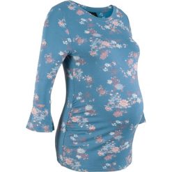 Shirt ciążowy z rozkloszowanymi rękawami i nadrukiem bonprix niebieski dżins w kwiaty. Bluzki damskie bonprix. Za 54.99 zł.