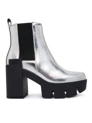 United Nude Botki Grip Chelsea Mid V 1103314116 Srebrny. Szare botki damskie United Nude, ze skóry, bez obcasa, na słupku, bez zapięcia. Za 1,649.00 zł.