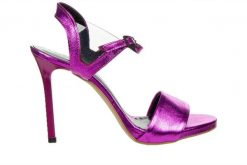 Sandały Bayla-159 4561 151-P Orchid Czarny Lico 159146, Różowy, Skóra naturalna - 36. Czerwone sandały damskie Bayla, bez wzorów, z materiału, bez obcasa, na platformie, bez zapięcia. W wyprzedaży za 179.10 zł.