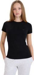 4f Koszulka damska 4F F2255 czarna 4FWMM00TTSHF2255 20S XS. Czarne t-shirty damskie 4f, s, bez wzorów, bez kołnierzyka. Za 33.89 zł.