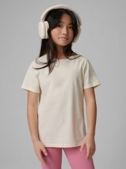 T-shirt regular gładki dziewczęcy 4F 4FJRSS26TTSHF3554. Fioletowe t-shirty i topy dla dziewczynek 4f, bez wzorów, z bawełny, bez ramiączek. Za 29.99 zł.