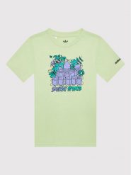 Adidas T-Shirt Graphic Stoked Beach HF7434 Żółty Regular Fit. Żółte t-shirty i topy dla dziewczynek Adidas, bez wzorów, z bawełny, bez ramiączek. Za 69.99 zł.