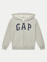 Gap Bluza 743966-03 Szary Regular Fit. Szare bluzy dla chłopców GAP, bez wzorów, z bawełny, bez ramiączek, bez kaptura. Za 129.99 zł.