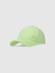 4F Czapka z daszkiem strapback uniseks - zielona XS/S. Zielone czapki i kapelusze damskie 4f, na lato, bez wzorów, z bawełny, sportowe. W wyprzedaży za 39.99 zł.
