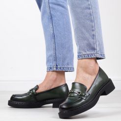 Zielone loafersy damskie mokasyny Potocki 12122. Zielone mokasyny damskie POTOCKI, ze skóry. Za 179.00 zł.