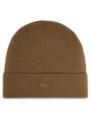 Lacoste Czapka RB5983 Brązowy jasny. Brązowe rękawiczki męskie Lacoste, na zimę, bez wzorów, z wełny. Za 284.99 zł.
