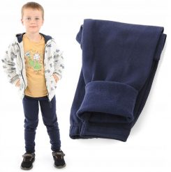 Ocieplane elastyczne Legginsy chłopięce Bawełniane Spodnie Granatowe 134. Spodnie materiałowe dla chłopców LAEMI, bez wzorów, z bawełny. Za 51.43 zł.