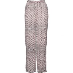 Spodnie szyfonowe bonprix szaro-matowy jasnoróżowy. Spodnie materiałowe damskie marki DOMYOS. Za 44.99 zł.