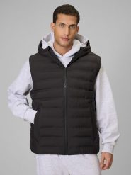 4F Bezrękawnik z wypełnieniem syntetycznym męski - czarny XL. Czarne kurtki męskie 4f, m, bez wzorów, z puchu, bez kaptura. Za 299.99 zł.