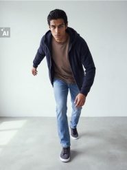 Ocieplana bluza polarowa z kapturem - niebieski. Niebieskie bluzy sportowe męskie Sinsay, l, bez wzorów, z polaru, z kapturem. Za 99.99 zł.