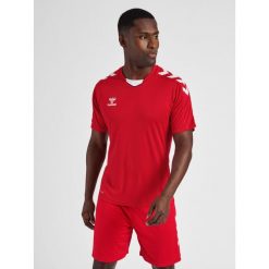 Koszulka piłkarska z krótkim rękawem męska Hummel Core XK Poly Jersey S/S. Czerwone koszulki sportowe męskie Hummel, m, bez wzorów, z jersey, bez kołnierzyka, bez ramiączek, do piłki nożnej. Za 128.00 zł.