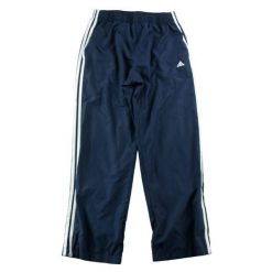 Second life - Spodnie dresowe męskie z podszewką z siateczki - Stan bardzo dobry. Niebieskie spodnie sportowe męskie Adidas, l, bez wzorów, z dresówki, do biegania. Za 106.46 zł.