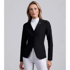 Damska kurtka konkursowa Premier Equine Cristalli. Czarne kurtki damskie PREMIER EQUINE, s, bez wzorów, z materiału, bez kaptura. Za 690.50 zł.