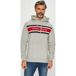 Tommy Jeans - Bluza. Szare bluzy męskie Tommy Jeans, l, bez wzorów, z bawełny, z kapturem. W wyprzedaży za 269.90 zł.