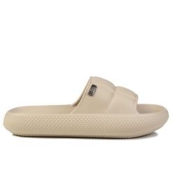 Klapki damskie sportowe Lee MAYA SLIDER WOMEN LOW. Brązowe klapki damskie Lee, bez wzorów, z materiału, sportowe, bez obcasa. Za 89.00 zł.