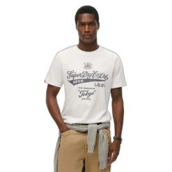 Sprany T-shirt Superdry. Białe t-shirty męskie Superdry., m, bez wzorów, bez kołnierzyka. Za 147.65 zł.