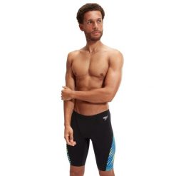 Kąpielówki męskie spodenki kąpielowe Speedo Allover V-Cut. Niebieskie krótkie spodenki sportowe męskie 318, m, bez wzorów, do pływania. Za 360.36 zł.