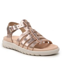 Sandały Geox. Żółte sandały dziewczęce Geox, bez zapięcia. Za 159.99 zł.
