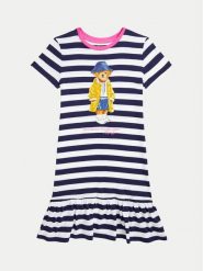 Polo Ralph Lauren Sukienka codzienna 313957382001 Granatowy Regular Fit. Niebieskie sukienki dla dziewczynek Polo Ralph Lauren, bez wzorów, z bawełny, bez ramiączek. Za 279.99 zł.