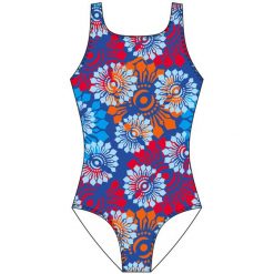 Strój kąpielowy dziewczęcy Aquafeelback. Niebieskie stroje kąpielowe dla dziewczynek Aquafeel, bez wzorów, z materiału. Za 149.99 zł.