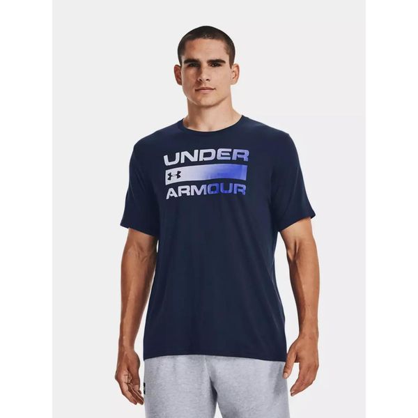 Koszulka fitness męska UNDER ARMOUR 1329582 z krótkim rękawem. Niebieskie koszulki sportowe męskie Under Armour, m, bez wzorów, bez kołnierzyka, bez ramiączek, na fitness i siłownię. Za 89.00 zł.