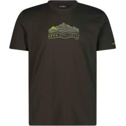 Cmp T‑shirt męski 100% bawełna — kolor F963 Pine. Zielone t-shirty męskie CMP, m, bez wzorów, z bawełny, klasyczne, bez kołnierzyka. Za 129.00 zł.