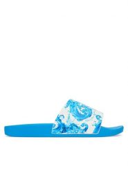 Versace Jeans Couture Klapki 80YA3SQ4 ZS365 R75 Niebieski. Niebieskie klapki męskie Versace Jeans Couture, z jeansu. Za 359.99 zł.