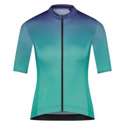 Damska koszulka z krótkim rękawem ELEGANZA, zielony. Zielone koszulki sportowe damskie Shimano, bez wzorów, bez kołnierzyka, bez ramiączek, rowerowe. Za 599.00 zł.