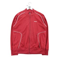 Second life - Kurtka dresowa męska Vintage - Jak nowy. Czerwone kurtki męskie Reebok, l, bez wzorów, z dresówki, na fitness i siłownię. Za 127.76 zł.