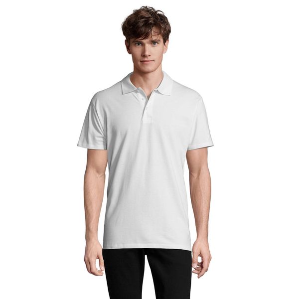 Męska Koszulka Polo Spring II. Białe koszulki polo męskie SOL'S, m, bez wzorów, z bawełny, bez ramiączek. Za 88.99 zł.