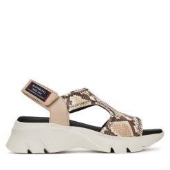 Sandały Hispanitas. Brązowe sandały damskie Hispanitas, bez wzorów, bez obcasa, na koturnie, bez zapięcia. Za 359.99 zł.