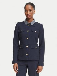 Tommy Hilfiger Marynarka WW0WW51728 Granatowy Slim Fit. Niebieskie żakiety damskie Tommy Hilfiger, bez wzorów, z syntetyku. Za 1,099.00 zł.