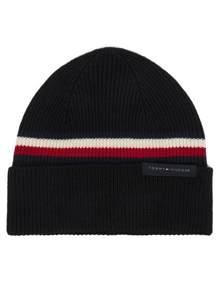 Tommy Hilfiger Czapka AM0AM14534 Czarny. Czarne rękawiczki męskie Tommy Hilfiger, na zimę, bez wzorów. Za 209.99 zł.