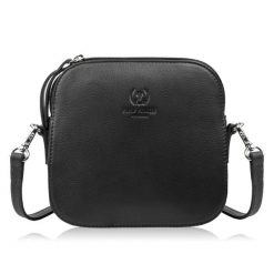 Mała torebka damska skórzana kopertówka na ramię crossbody do ręki czarna Paolo Peruzzi AY-24-BL. Czarne kopertówki damskie bez wzorów, z materiału, eleganckie, do ręki, małe, bez dodatków. Za 139.00 zł.