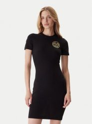 Versace Jeans Couture Sukienka codzienna 79HAOT00 CJ03T Czarny Slim Fit. Czarne sukienki damskie Versace Jeans Couture, na co dzień, l, bez wzorów, z bawełny, bez kołnierzyka, bez ramiączek, proste. Za 399.99 zł.