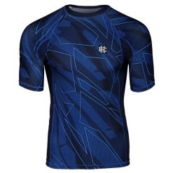 Koszulka Męska Rashguard MMA na Siłownię EXTREME HOBBY SHADOW. Niebieskie koszulki sportowe męskie EXTREME HOBBY, m, bez wzorów, z bawełny, bez kołnierzyka, bez ramiączek, do biegania. Za 199.00 zł.