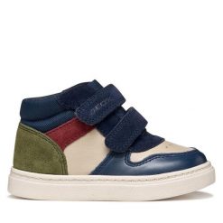 Sneakersy Geox. Brązowe trampki i tenisówki chłopięce Geox, bez wzorów, bez zapięcia. Za 269.99 zł.