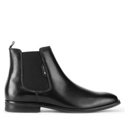 Sztyblety GINO ROSSI. Czarne botki męskie Gino Rossi, bez wzorów, bez zapięcia. Za 359.99 zł.