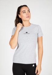 Estero Koszulka - Szary Melange. Szare koszulki sportowe damskie GORILLA WEAR, m, bez wzorów, z bawełny, bez kołnierzyka, bez ramiączek, na fitness i siłownię. Za 178.00 zł.