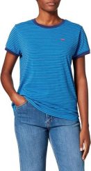 LEE STRIPE TEE RELAXED FIT DAMSKI T-SHIRT KOSZULKA LOGO DIPPED BLUE L43LAYLA 112109672. Niebieskie t-shirty damskie Lee, l, bez wzorów, bez kołnierzyka. W wyprzedaży za 49.99 zł.