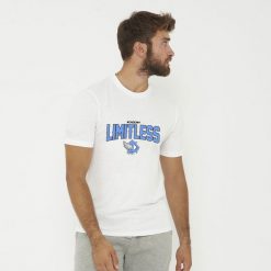 T-shirt z bawełny męski LIMITLESS biały. Białe t-shirty męskie Legea, m, bez wzorów, z bawełny, sportowe, bez kołnierzyka. Za 43.00 zł.