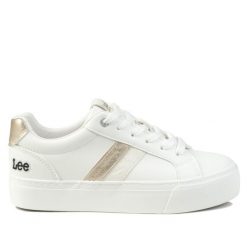 Buty damskie trampki sportowe Lee LAYLA WOMEN LOW. Białe obuwie sportowe damskie Lee, bez wzorów, z materiału, trekkingowe. Za 179.00 zł.