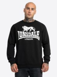 Bluza z okrągłym dekoltem Lonsdale Go Sport. Czarne bluzy męskie Lonsdale, m, bez wzorów, z bawełny, bez kaptura. Za 246.00 zł.