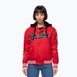Kurtka damska Pitbull Angela San Diego Hooded Varsity. Czerwone kurtki damskie PITBULL, s, bez wzorów, z nylonu, bez kaptura. Za 219.99 zł.